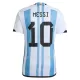 Maillot Argentine 3 Star MESSI 10 Enfant Domicile Coupe du Monde 2022