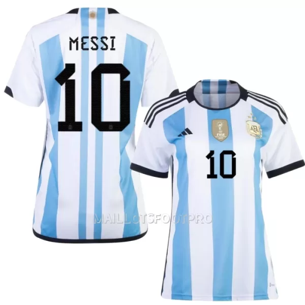 Maillot Argentine 3 Star MESSI 10 Femme Coupe du Monde 2022