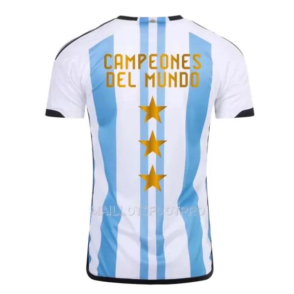 Maillot Champions Argentine 3 Star Homme Domicile Coupe du Monde 2022