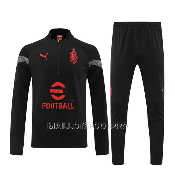 AC Milan Sweat d'Entraînement Homme 22-23 Quart-Zip Noire