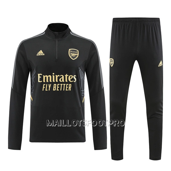 Arsenal Sweat d'Entraînement Homme 22-23 Quart-Zip Noire