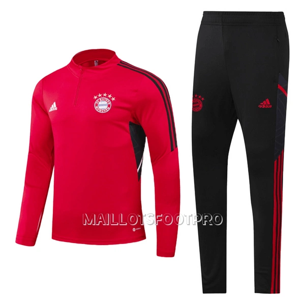 Bayern Munich Sweat d'Entraînement Enfant 2022 Quart-Zip Rouge