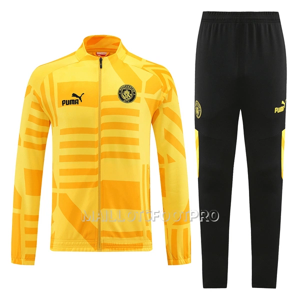 Manchester City Ensemble Vestes d'Entraînement Homme 22-23 Jaune