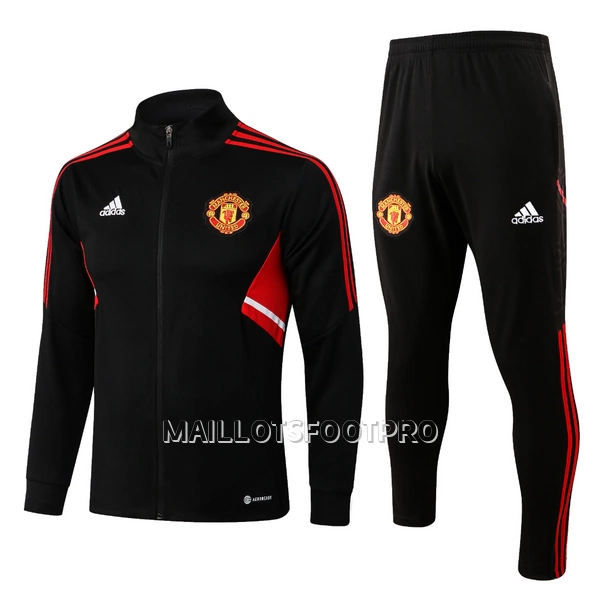 Manchester United Ensemble Sweat d'Entraînement Homme 22-23 Noir Rouge