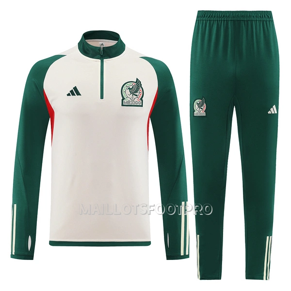 Mexique White Sweat d'Entraînement Homme 2022 Quart-Zip Verte