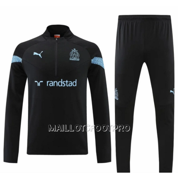 Olympique de Marseille Sweat d'Entraînement Homme 22-23 Quart-Zip Noire