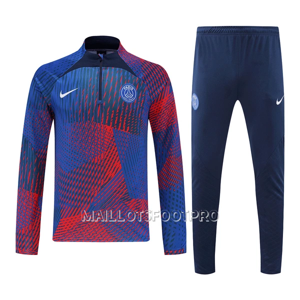 Paris Saint-Germain Sweat d'Entraînement Homme 22-23 Quart-Zip Bleu Rouge