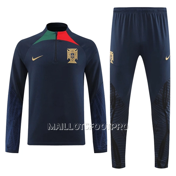 Portugal Sweat d'Entraînement Homme 2022 Quart-Zip Noire