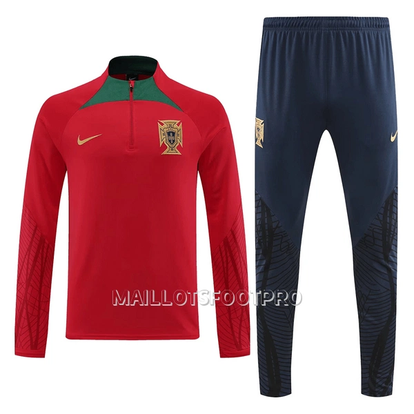 Portugal Sweat d'Entraînement Homme 2022 Quart-Zip Rouge