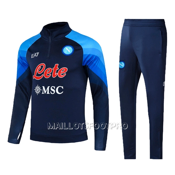 SSC Naples Sweat d'Entraînement Homme 22-23 Quart-Zip Bleue