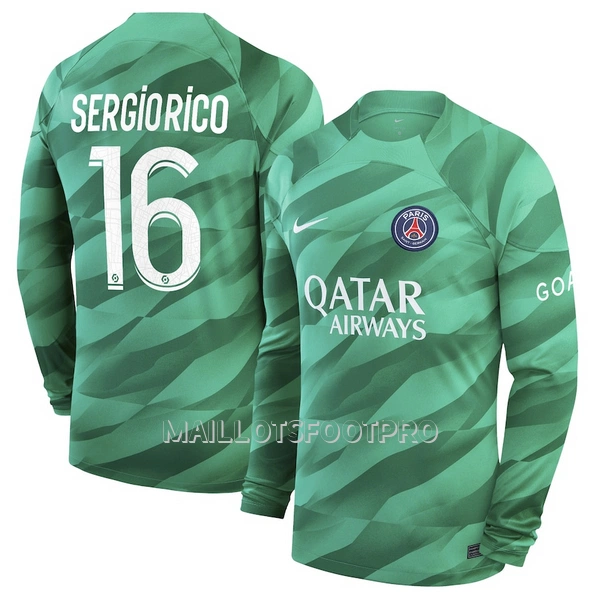 Maillot Gardien Paris Saint-Germain Sergio Rico 16 Homme Domicile 2023-24 Manches Longues