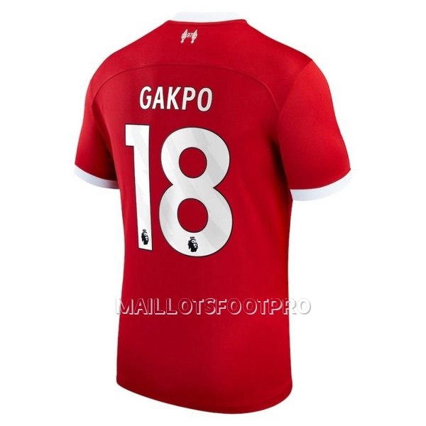 Maillot Liverpool Gakpo 18 Homme Domicile 2023-24