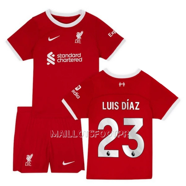 Maillot Liverpool Luis Diaz 23 Enfant Domicile 2023-24