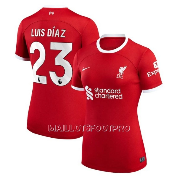 Maillot Liverpool Luis Diaz 23 Femme Domicile 2023-24