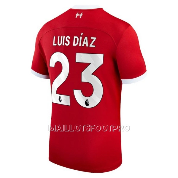 Maillot Liverpool Luis Diaz 23 Homme Domicile 2023-24