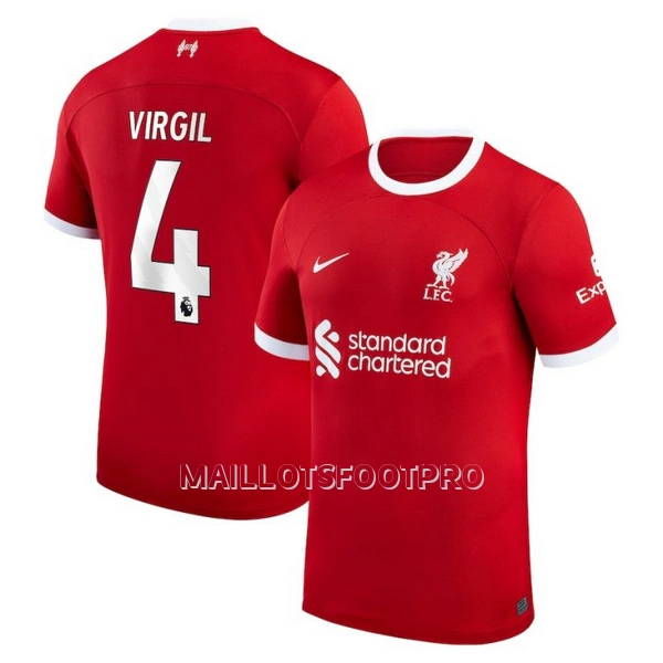 Maillot Liverpool Virgil 4 Homme Domicile 2023-24