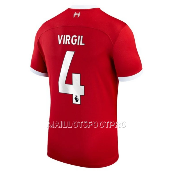 Maillot Liverpool Virgil 4 Homme Domicile 2023-24