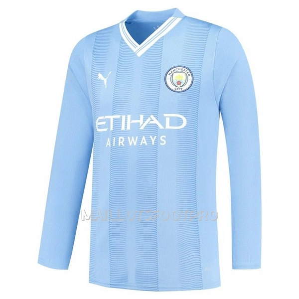 Maillot Manches Longues Manchester City Homme Domicile 2023-24