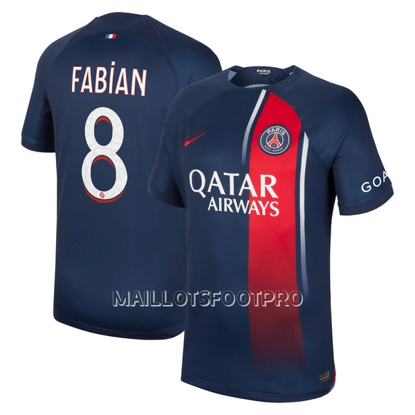 Maillot Paris Saint-Germain Fabian 8 Homme Domicile 2023-24