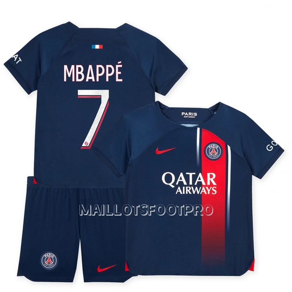 Maillot Paris Saint-Germain Mbappé 7 Enfant Domicile 2023-24