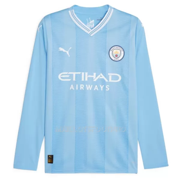 Maillot Manches Longues Manchester City Champions of Europe Homme Domicile 2023-24