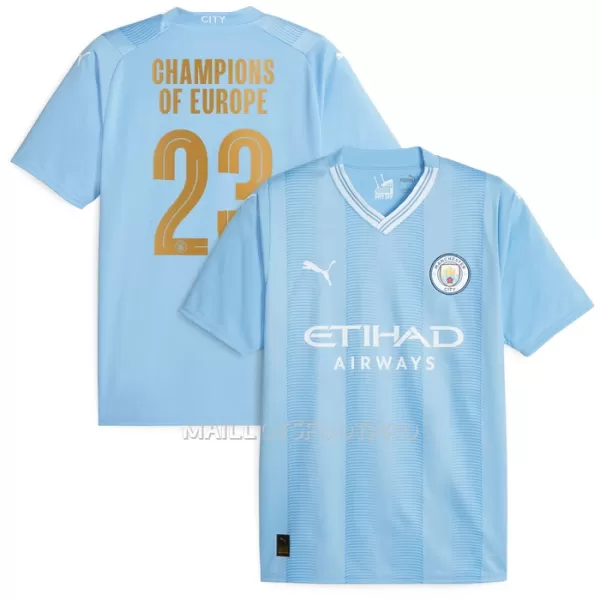 Maillot Manchester City Champions of Europe Homme Domicile 2023-24