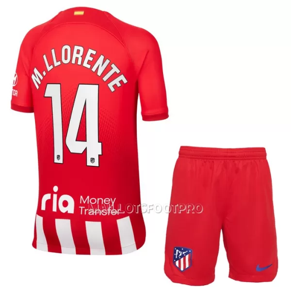 Maillot Atlético Madrid M. Llorente 14 Enfant Domicile 2023-24