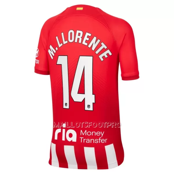 Maillot Atlético Madrid M. Llorente 14 Enfant Domicile 2023-24