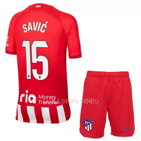 Maillot Atlético Madrid Savic 15 Enfant Domicile 2023-24