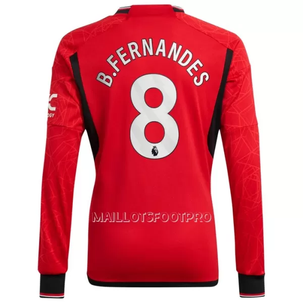 Maillot Manches Longues Manchester United Bruno Fernandes 8 Homme Domicile 2023-24