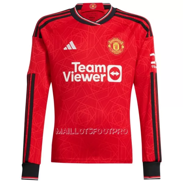 Maillot Manches Longues Manchester United Bruno Fernandes 8 Homme Domicile 2023-24