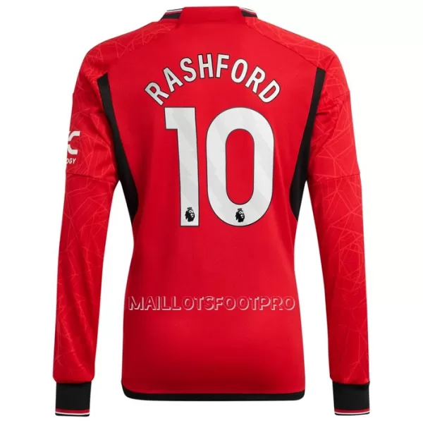 Maillot Manches Longues Manchester United Rashford 10 Homme Domicile 2023-24