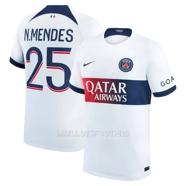 Maillot Paris Saint-Germain N.Mendes 25 Homme Extérieur 2023-24