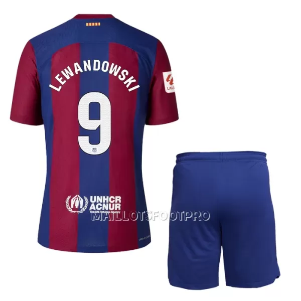 Maillot FC Barcelone Lewandowski 9 Enfant Domicile 2023-24