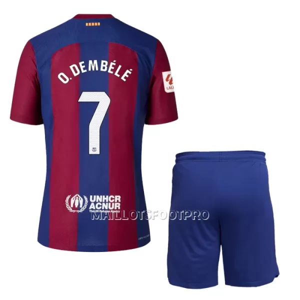 Maillot FC Barcelone O. Dembele 7 Enfant Domicile 2023-24