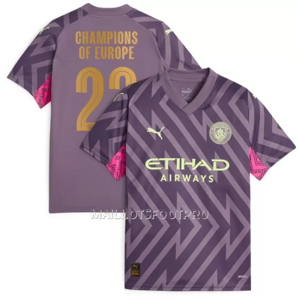 Maillot Gardien Manchester City Champions of Europe Homme Extérieur 2023-24