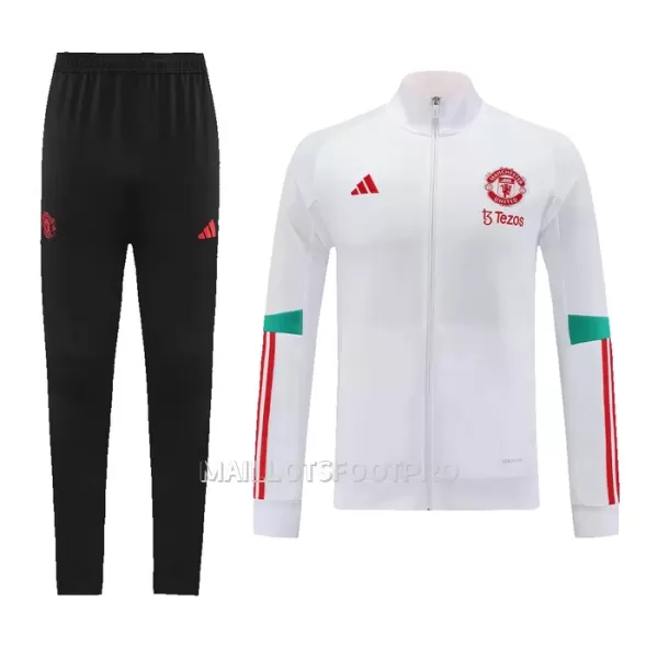 Manchester United Ensemble Vestes d'Entraînement Homme 2023-24 Blanche