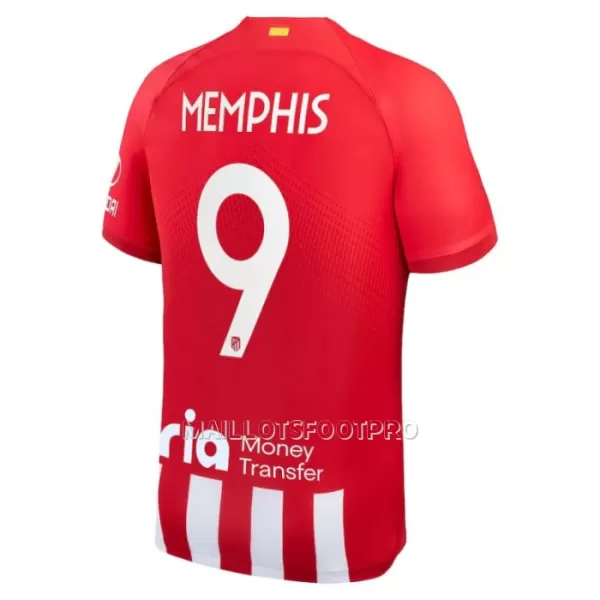 Maillot Atlético Madrid Memphis 9 Homme Domicile 2023-24