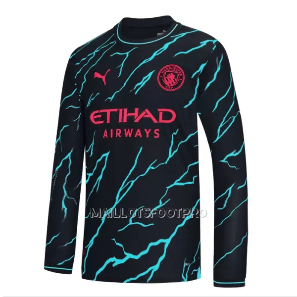 Maillot Manches Longues Manchester City Homme Third 2023-24