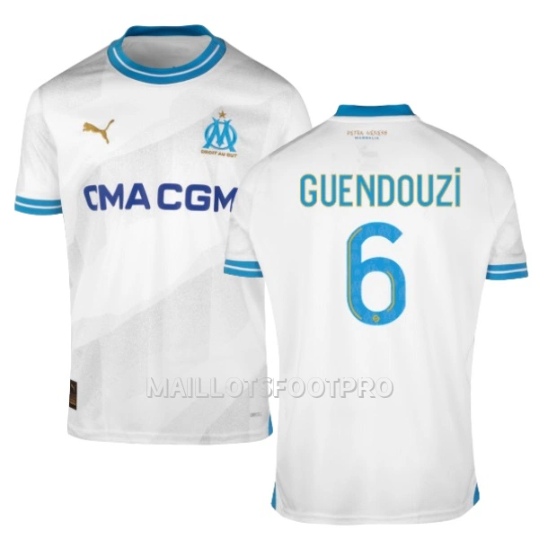 Maillot Olympique de Marseille GUENDOUZI 6 Homme Domicile 2023-24