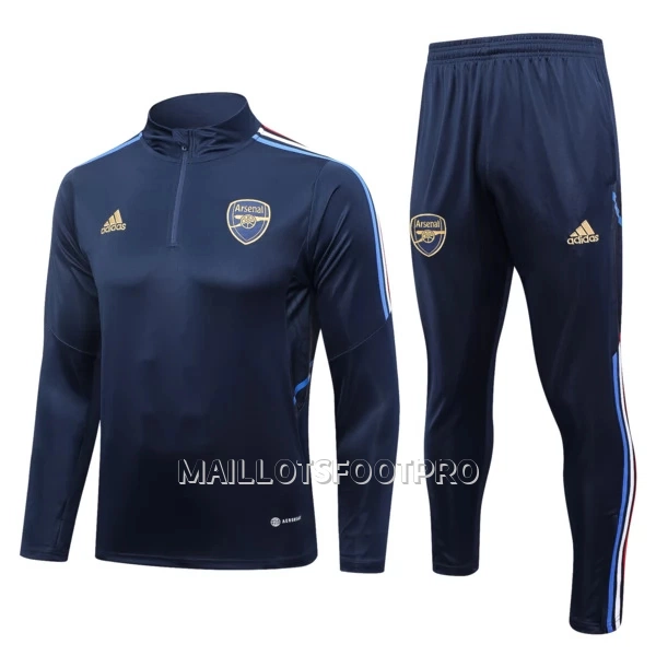 Arsenal Ensemble Sweat d'Entraînement Homme 2023-24 Quart-Zip Bleue