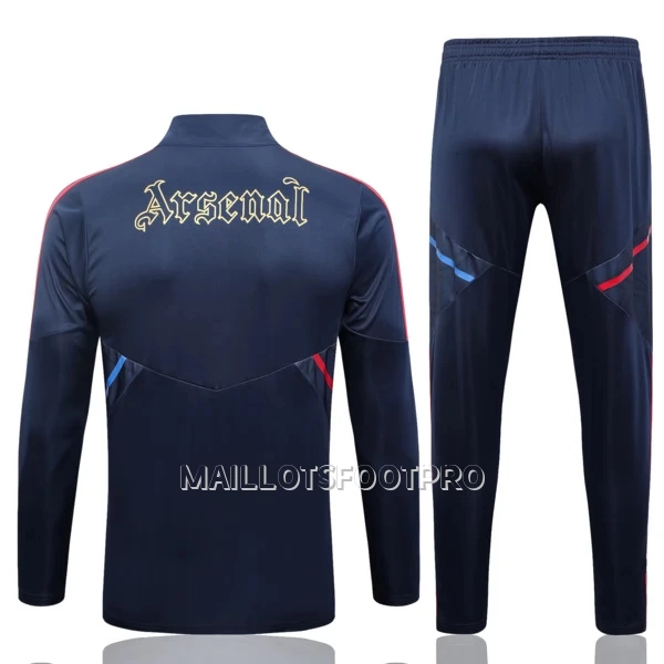 Arsenal Ensemble Sweat d'Entraînement Homme 2023-24 Quart-Zip Bleue