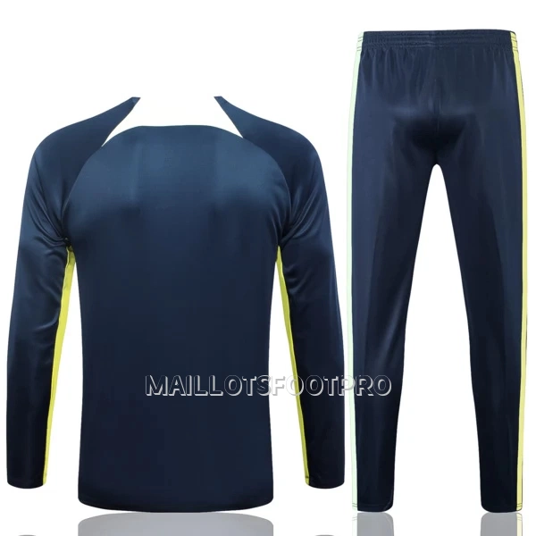 Brésil Ensemble Sweat d'Entraînement Homme 2023-24 Quart-Zip Bleue