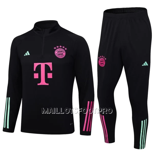 FC Bayern Munich Ensemble Sweat d'Entraînement Homme 2023-24 Quart-Zip Noire