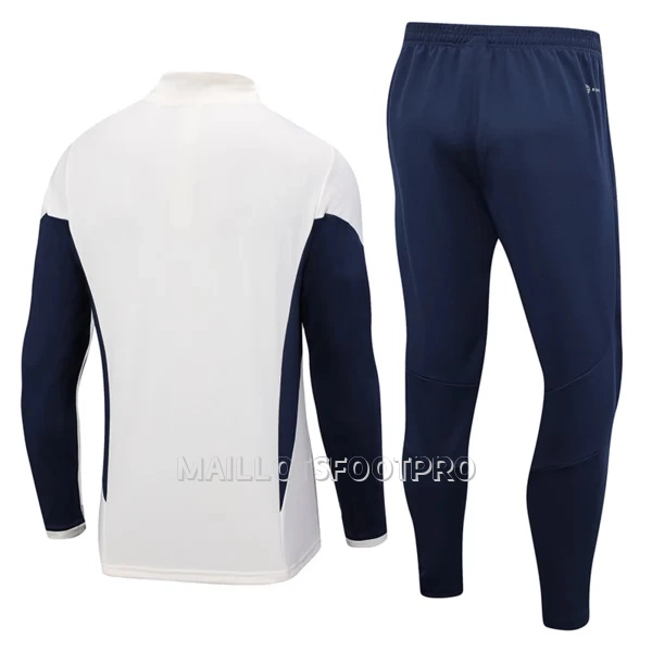 Italie Ensemble Sweat d'Entraînement Homme 2023-24 Quart-Zip Blanche