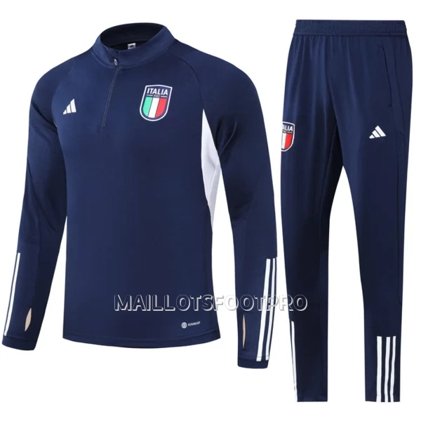 Italie Ensemble Sweat d'Entraînement Homme 2023-24 Quart-Zip Navy