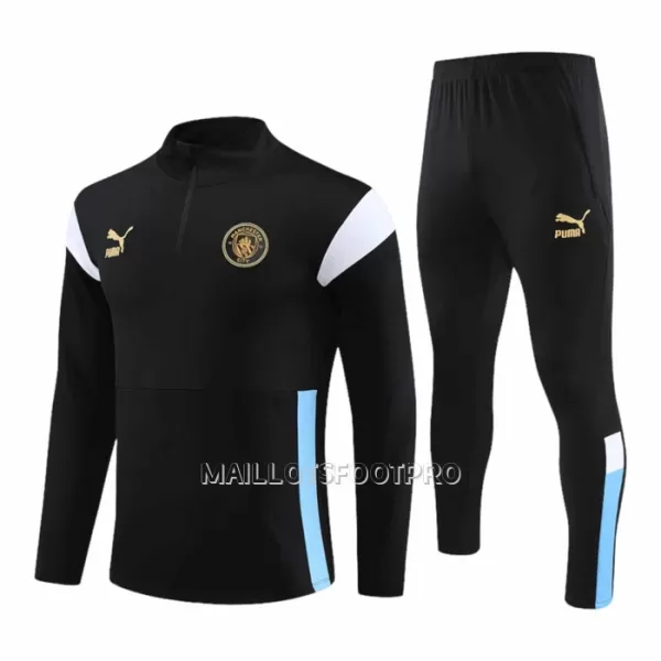 Manchester City Ensemble Sweat d'Entraînement Homme 2023-24 Quart-Zip Noire