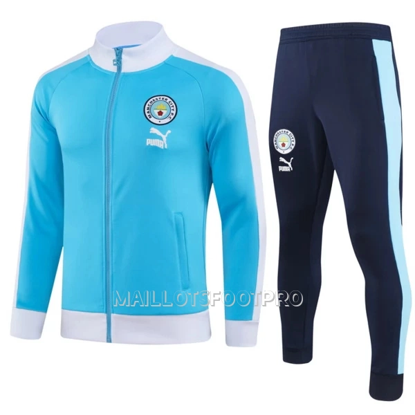 Manchester City Ensemble Vestes d'Entraînement Homme 2023-24 Bleue