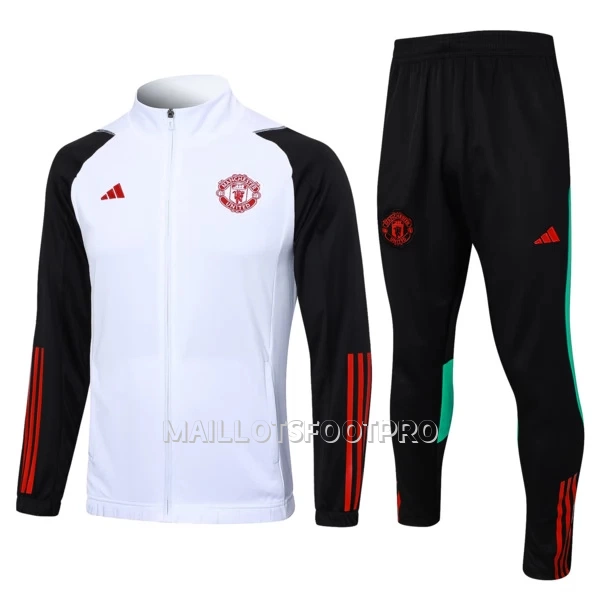 Manchester United Ensemble Vestes d'Entraînement Homme 2023-24 Blanche