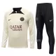 Paris Saint-Germain Ensemble Sweat d'Entraînement Homme 2023-24 Quart-Zip Crème